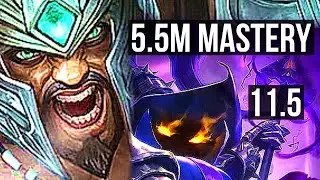 TRYNDAMERE vs VEIGAR (MID) | 5.5M mastery, 2500+ games, Dominating | NA Master | v11.5
