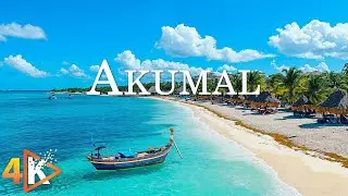 Akumal 4K - Pristine White Sands and Crystal-Clear Waters with Relaxing Music - 4K Video Ultra HD