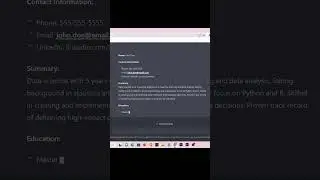 CHATGPT just build my resume🔥🔥🔥🔥#shorts #trending #viral