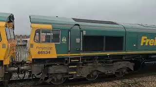 66555, 66534, 66564, 66537 Basford Hall to Belmont Down Yard at Wakefield kirkgate 2/2/26. 