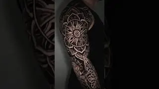 Mandala Full Arm Sleeve | Black & Grey Geometry
