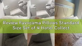 Review Favocama Pillows Standard Size Set of 4 Hotel Collection Bed Pillow for Sleeping Pillows 4 Pa