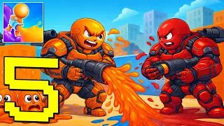 Dye Hard - Gameplay Walkthrough Part 5 - Shooting, Team up, Color War,  (Android,iOS)