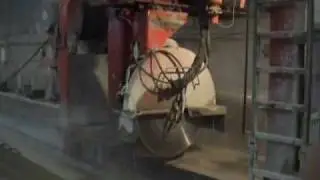 hollow core concrete saw with camber press