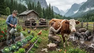 Bountiful Fruit & Vegetable Harvest in the Fields, Harvesting yak wool and caring for the pig herd.
