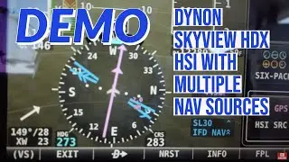 Демонстрация Dynon Skyview HDX HSI с несколькими источниками навигации в Piper Cherokee 6