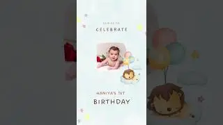 Adorable Blue Baby Birthday Invitation | Perfect Mobile Video #birthdayinvitation #digitalinvite
