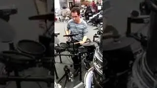 Trying Electronic Drum Set at Sam Ash Music Store (Personal Blog)