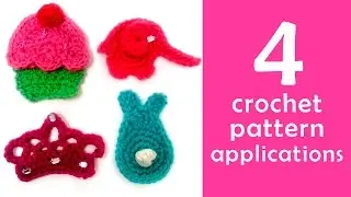 Схемы крючком: 4 аппликации крючком (для девочек)/ Crochet patterns: 4 crochet applications
