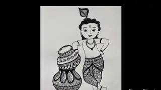 Mandala art on Little Lord Krishna |  zentangle art