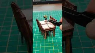 MiniDiy: Tiny Rustic Dining Set That's so EASY to Make! 🏡✨ #MiniatureCrafts #short