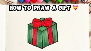 How to Draw a Christmas Gift 🎁 | Easy Step-by-Step Drawing Tutorial