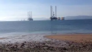 Cromarty Firth Scotland and the oil rigs
