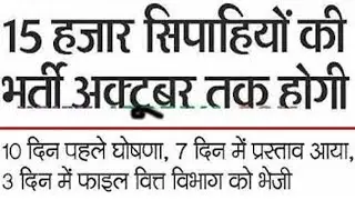 Rajasthan Police Recruitment 2018 Constable 15000+ Bharti Latest News In Hindi
