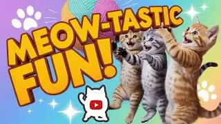 Meow Meow Song for Kids | Cute Cat Singing Nursery Rhyme and Learning Dance for Children Fun