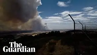 Footage shows smoke billowing from bushfires near Euroa, Victoria
