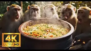 Monkeys Cooking Vegetable Biryani 🌿🐒 | Harvest to Table