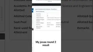 My josaa round 2 result #josaa #iit #iiit #nit #jee #advanced
