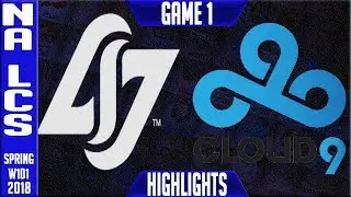 CLG vs C9 Highlights | NA LCS Spring 2018 S8 W1D1 | Counter Logic Gaming vs Cloud 9 Highlights
