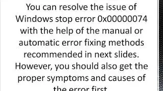 Fix Windows Stop Error 0x00000074