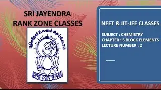 NEET & IIT-JEE | CHEMISTRY | S BLOCK ELEMENTS | LECTURE 2