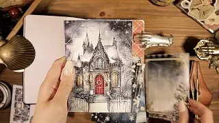 ASMR Decorating an Art Journal 🎄 Christmas 다꾸 Scrapbooking | Junk Journaling | hwaufranc