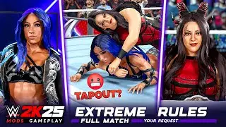 ЗАПРЕЩЕННОЕ СРАЖЕНИЕ! 💥 Саша Бэнкс против Стефани Вакер &mdash; EXTREME RULES, полный матч WWE 2K25
