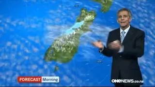ONE News NZ &mdash; Дэниел Корбетт ведёт программу &laquo;Погода&raquo;