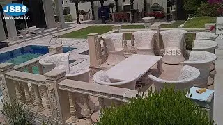 Home Decorative Architecture Outdoor Unique Creative Stone Table Chair Marble Furniture Design