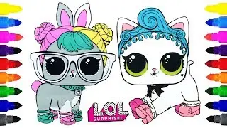 L.O.L Surprise Pets Hop Hop & Royal Kitty-Cat Coloring Pages