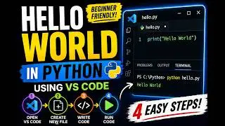 Learn Python in Easy Way 🐍 | Print Hello World in VS Code (Step-by-Step)