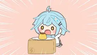 【手描き】プリンをウキウキで頬張るすうちゃん【水宮枢/ホロライブ/FLOW GLOW】