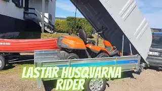 Husqvarna rider 214 tc lastas p&aring; sl&auml;pk&auml;rra