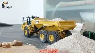 Test of 1/18 KABO k961 RC hydraulic excavator and 1/20 KABO k960 hydraulic articulated truck.#model