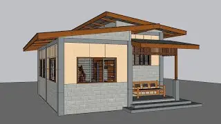 House Design: (8mx6.5m) 2 bedrooms half concrete, half plywood, bahay kubo design (PART 1)