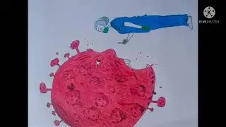 Vaccine to avoid Covid / #10 / pencil drawing / colouring