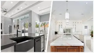 75 White Floor Kitchen With Gray Countertops Design Ideas You'll Love 🟡