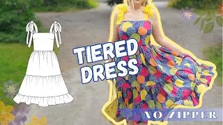DIY: How to Make a Tiered dress With Straps and No Zipper | Sesala DIY