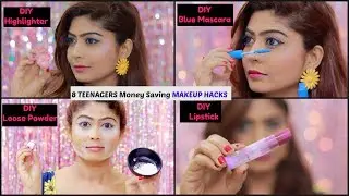8 NEW Money Saving MAKEUP HACKS - Lipstick, Eyeliner, Mascara, Nail Polish | Rinkal Soni