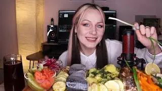 MUKBANG | Картофель, закуски, овощи, скумбрия | Potatoes, snacks, fish не ASMR