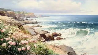 Vintage Summer Art for TV - New England Coast Art - Coastal Art - 4 hrs of Art