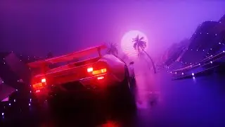 🌌 Sunset Drive | Red Car & Neon Skies | Synthwave Aesthetic Loop