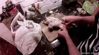Gutting a duck.