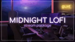 Animated Stream Overlay Package Midnight Lofi | Stream Designz