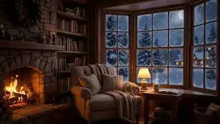 Cozy Winter Fireplace Ambience for Reading, Sleeping & Relaxing | Peaceful | No Music 🌲🕯️❆