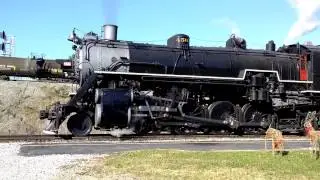Beautiful Steam Locomotive leaving station.