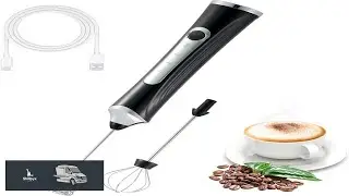 Freebala Handheld Electric Milk Frother with 2 Heads Coffee Whisk Foam Mixer