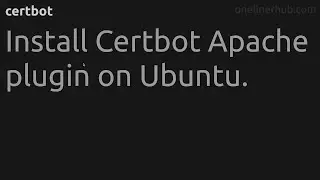Install Certbot Apache plugin on Ubuntu. #certbot