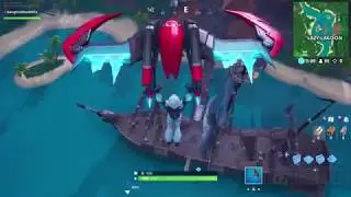 Fortnite Fortbyte #70 Location - Accessible by Skydiving through rings Lazy Lagoon Vibrant Contrail