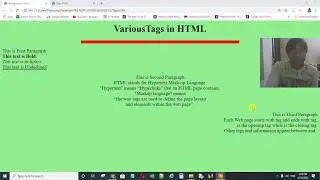 More Tags in HTML